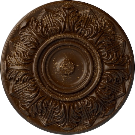 Ekena Millwork Whitman Ceiling Medallion (For Canopies up to 3 3/4"), 13"OD x 1 3/8"P, Root Beer Crackle CM13WHRBC